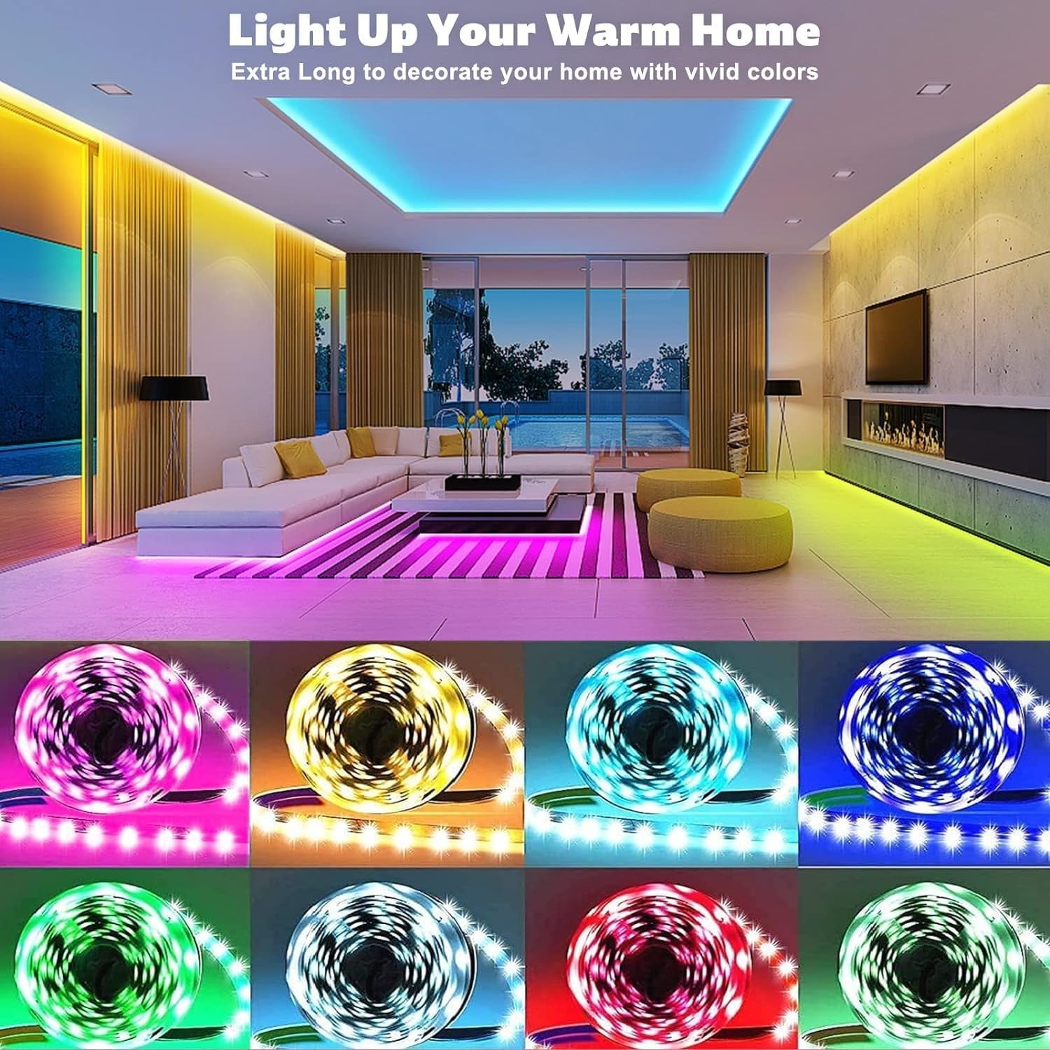 Luces LED De 100 Pies Con Control Inteligente Por Aplicación