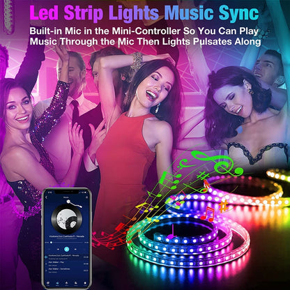Luces LED De 100 Pies Con Control Inteligente Por Aplicación
